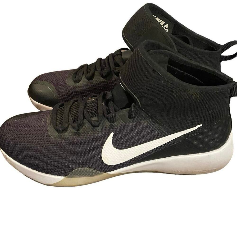 NIKE Women's Air Zoom High Tops w/ Hook & Loop, Black/White, Size 8 - Picture 4 of 9